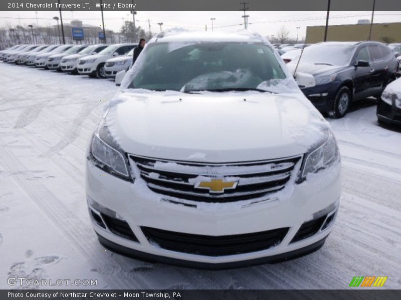 White / Ebony 2014 Chevrolet Traverse LT