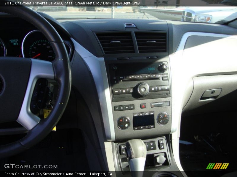 Steel Green Metallic / Dark Gray/Light Gray 2011 Chevrolet Traverse LT AWD