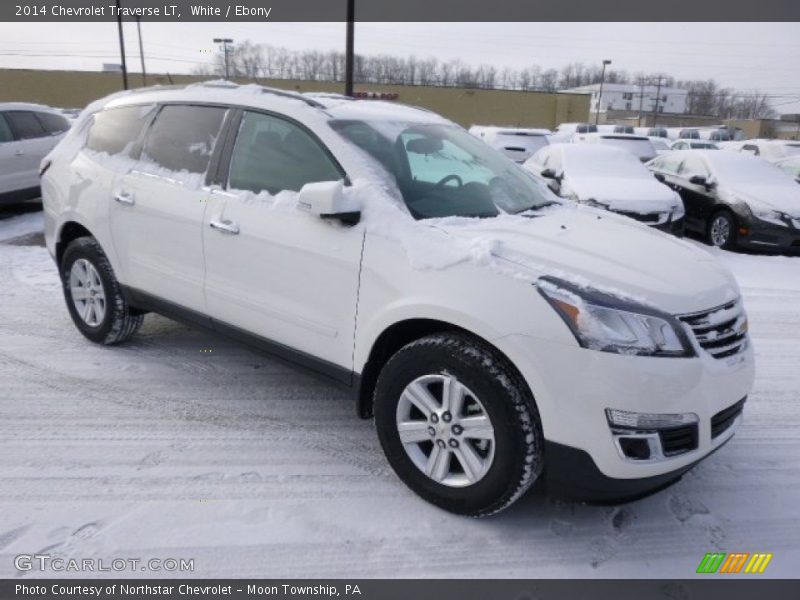White / Ebony 2014 Chevrolet Traverse LT