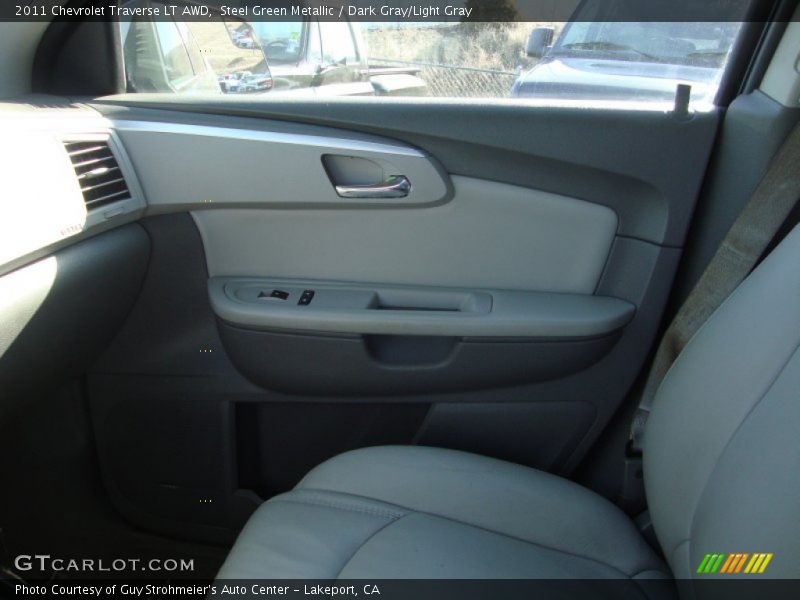 Steel Green Metallic / Dark Gray/Light Gray 2011 Chevrolet Traverse LT AWD