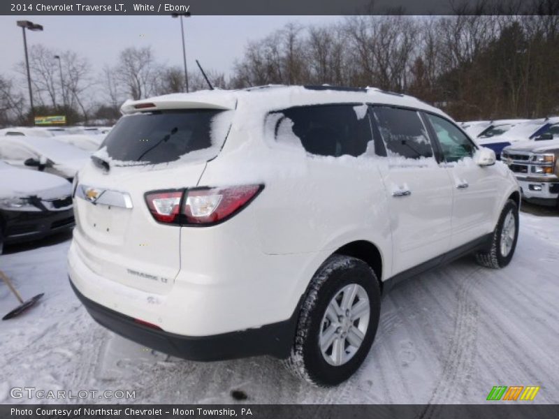 White / Ebony 2014 Chevrolet Traverse LT