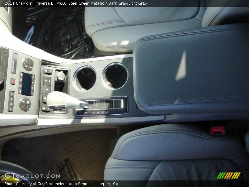 Steel Green Metallic / Dark Gray/Light Gray 2011 Chevrolet Traverse LT AWD