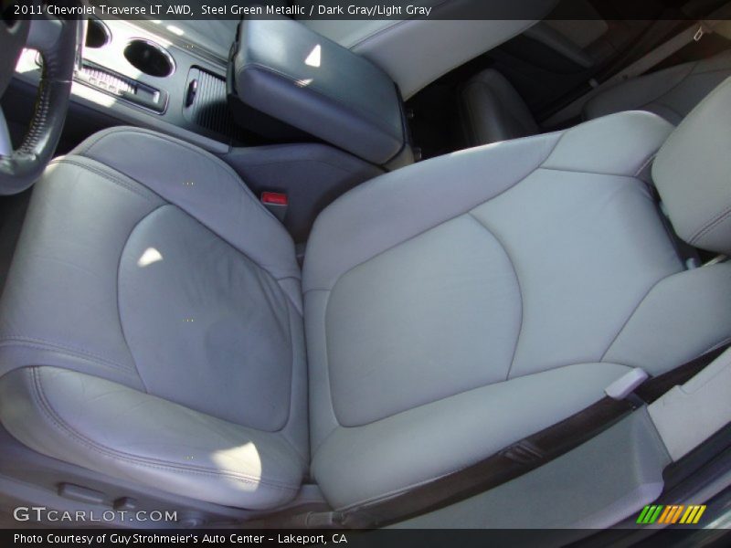 Steel Green Metallic / Dark Gray/Light Gray 2011 Chevrolet Traverse LT AWD