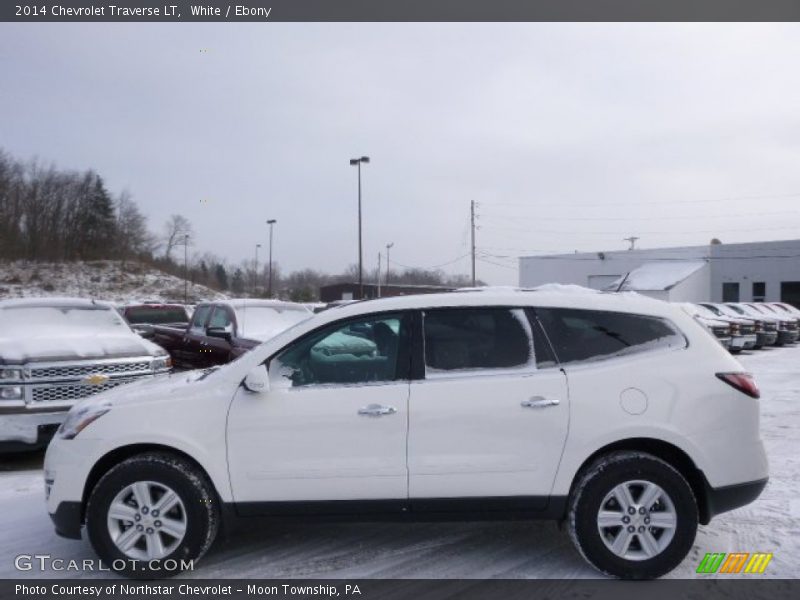 White / Ebony 2014 Chevrolet Traverse LT