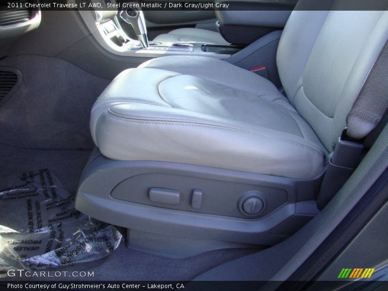 Steel Green Metallic / Dark Gray/Light Gray 2011 Chevrolet Traverse LT AWD