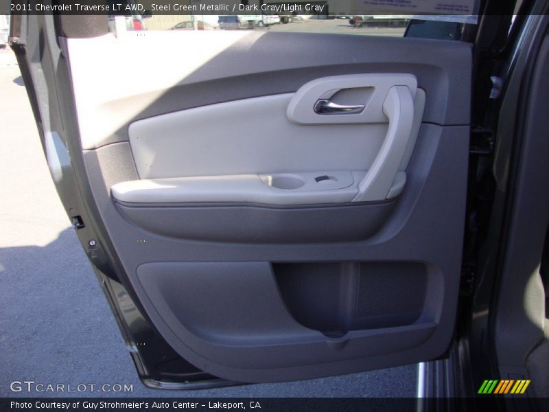 Steel Green Metallic / Dark Gray/Light Gray 2011 Chevrolet Traverse LT AWD