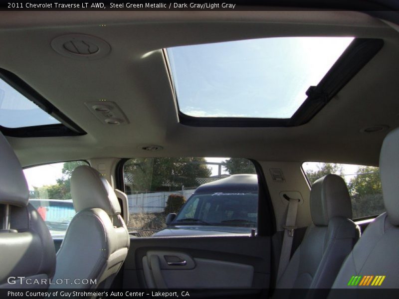 Steel Green Metallic / Dark Gray/Light Gray 2011 Chevrolet Traverse LT AWD