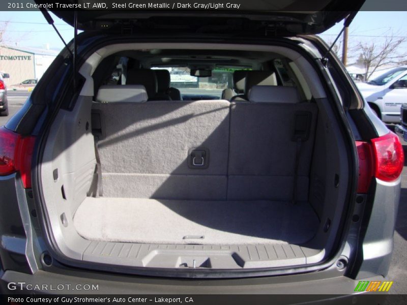 Steel Green Metallic / Dark Gray/Light Gray 2011 Chevrolet Traverse LT AWD