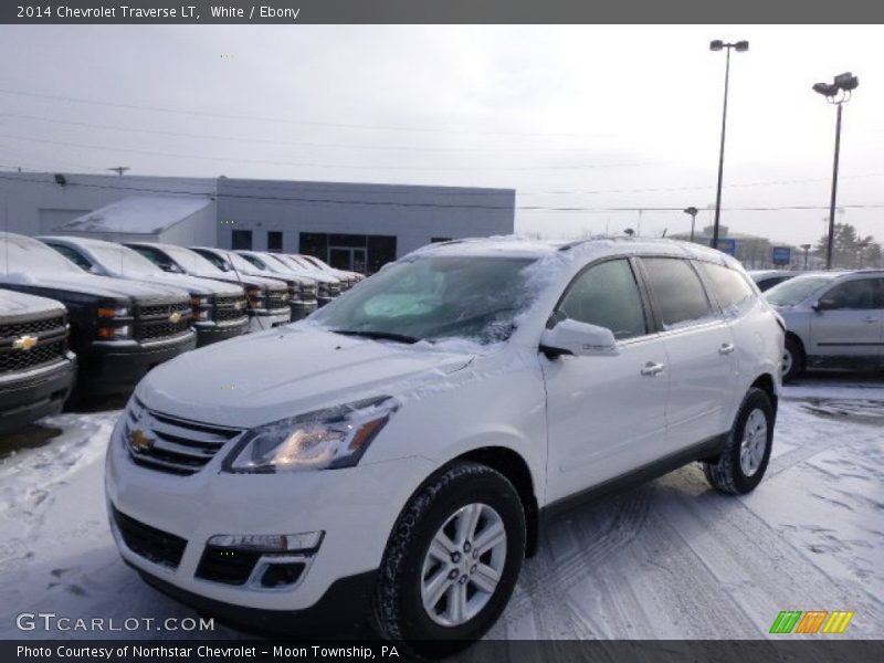 White / Ebony 2014 Chevrolet Traverse LT