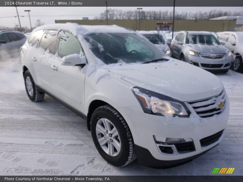 White / Ebony 2014 Chevrolet Traverse LT