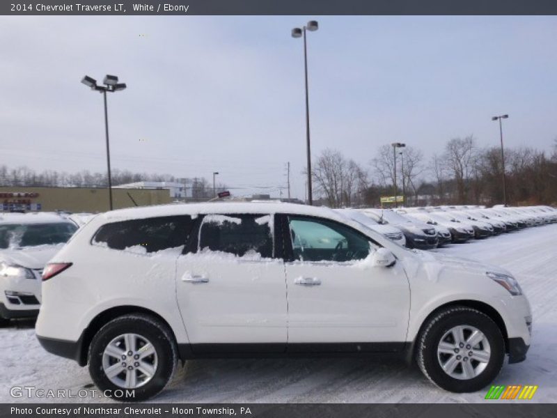 White / Ebony 2014 Chevrolet Traverse LT
