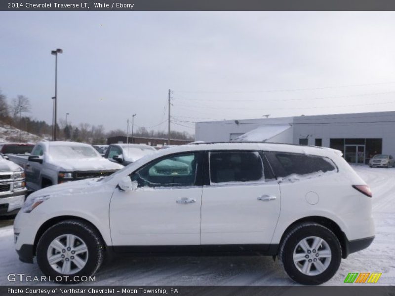 White / Ebony 2014 Chevrolet Traverse LT