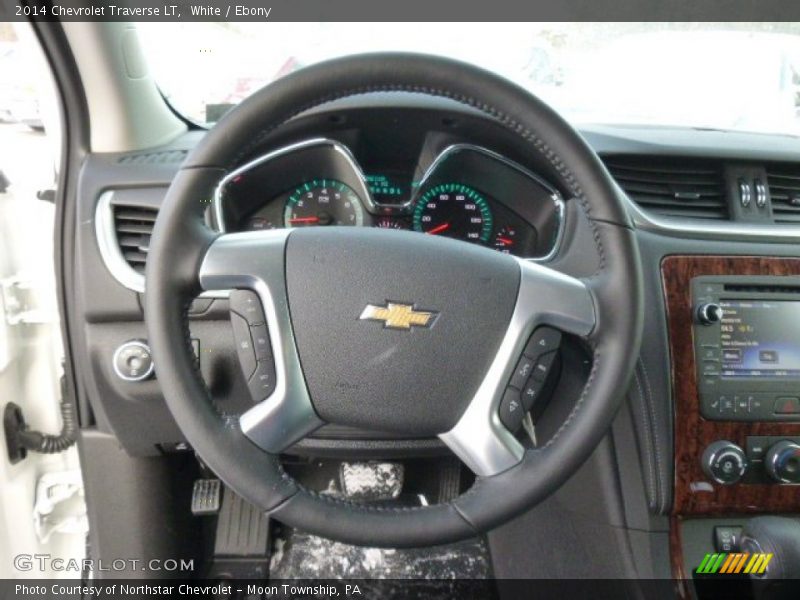 White / Ebony 2014 Chevrolet Traverse LT