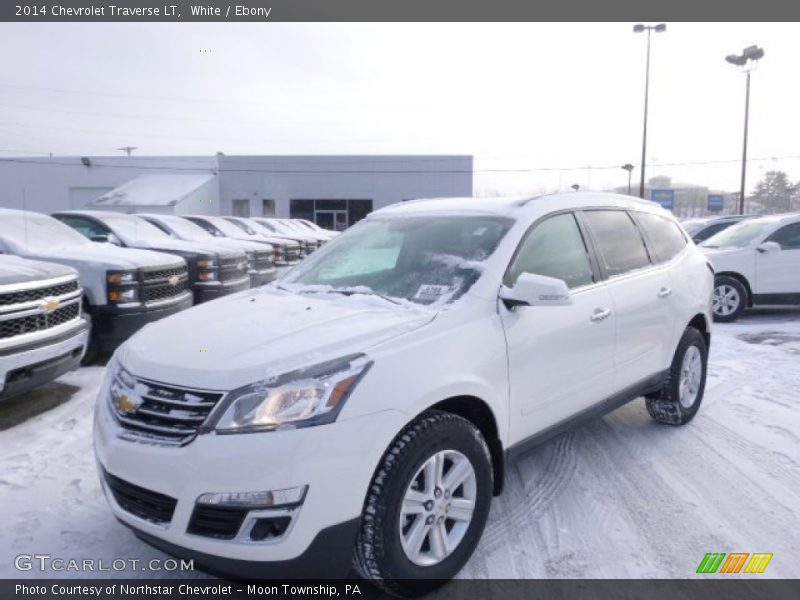 White / Ebony 2014 Chevrolet Traverse LT