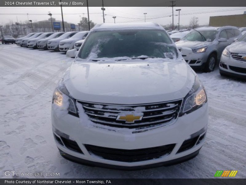 White / Ebony 2014 Chevrolet Traverse LT
