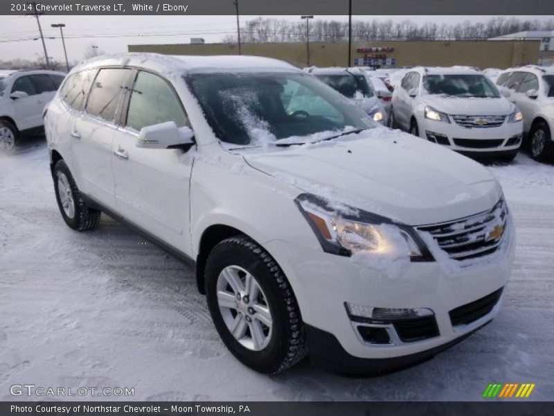 White / Ebony 2014 Chevrolet Traverse LT