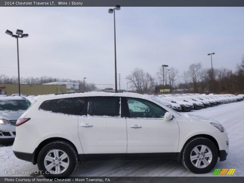 White / Ebony 2014 Chevrolet Traverse LT