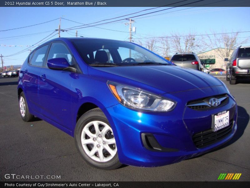 Marathon Blue / Black 2012 Hyundai Accent GS 5 Door