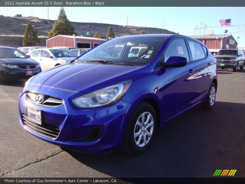 Marathon Blue / Black 2012 Hyundai Accent GS 5 Door