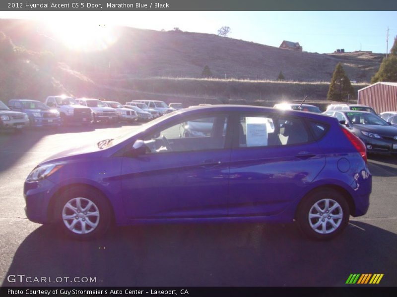 Marathon Blue / Black 2012 Hyundai Accent GS 5 Door