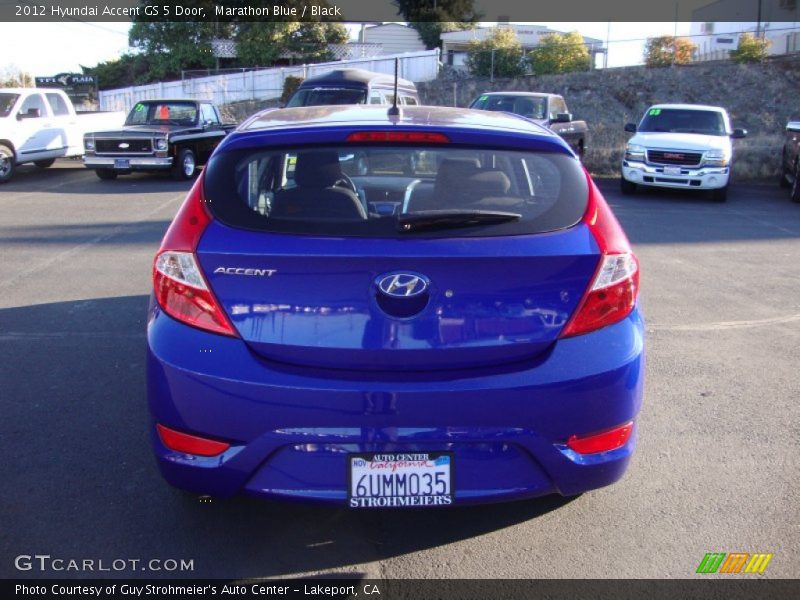 Marathon Blue / Black 2012 Hyundai Accent GS 5 Door