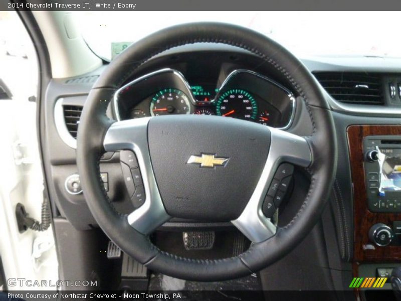 White / Ebony 2014 Chevrolet Traverse LT