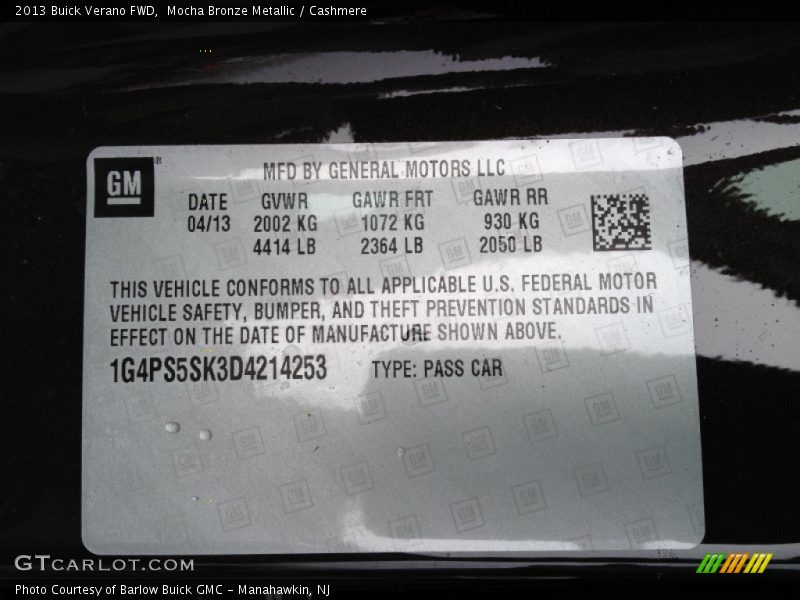 Mocha Bronze Metallic / Cashmere 2013 Buick Verano FWD