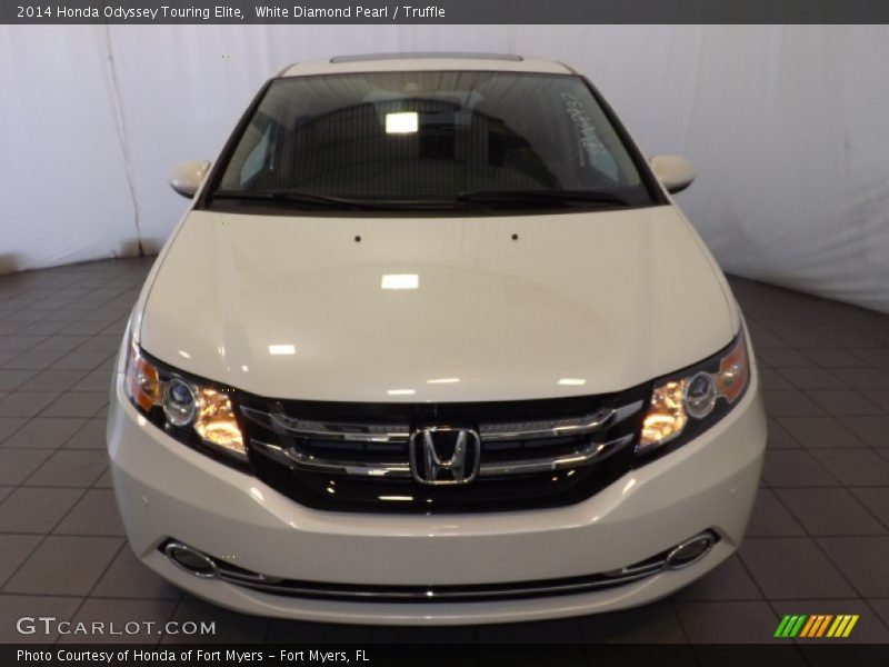 White Diamond Pearl / Truffle 2014 Honda Odyssey Touring Elite