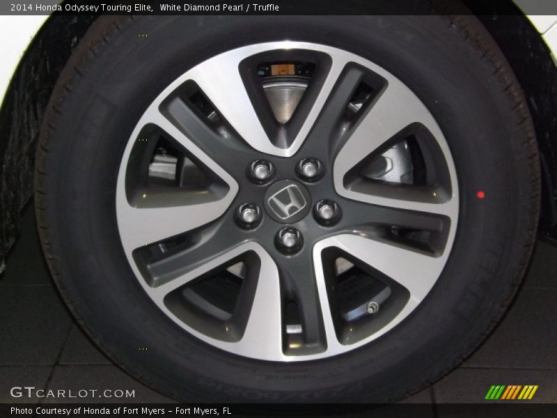 White Diamond Pearl / Truffle 2014 Honda Odyssey Touring Elite
