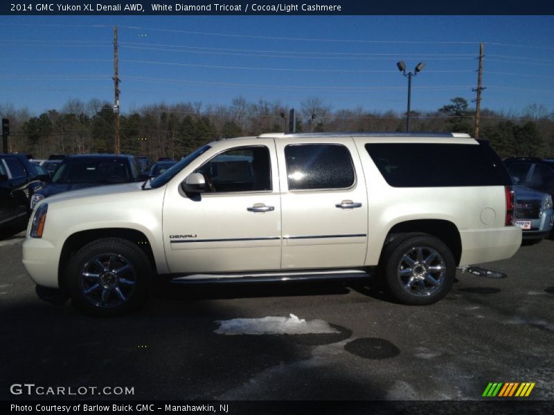 White Diamond Tricoat / Cocoa/Light Cashmere 2014 GMC Yukon XL Denali AWD