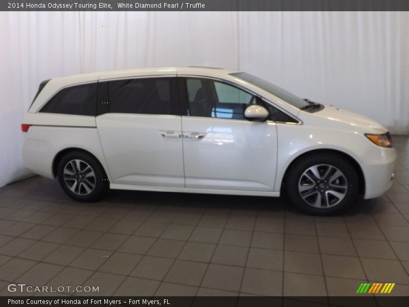 White Diamond Pearl / Truffle 2014 Honda Odyssey Touring Elite