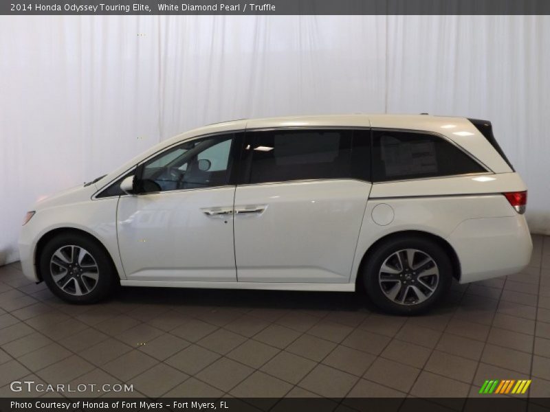 White Diamond Pearl / Truffle 2014 Honda Odyssey Touring Elite