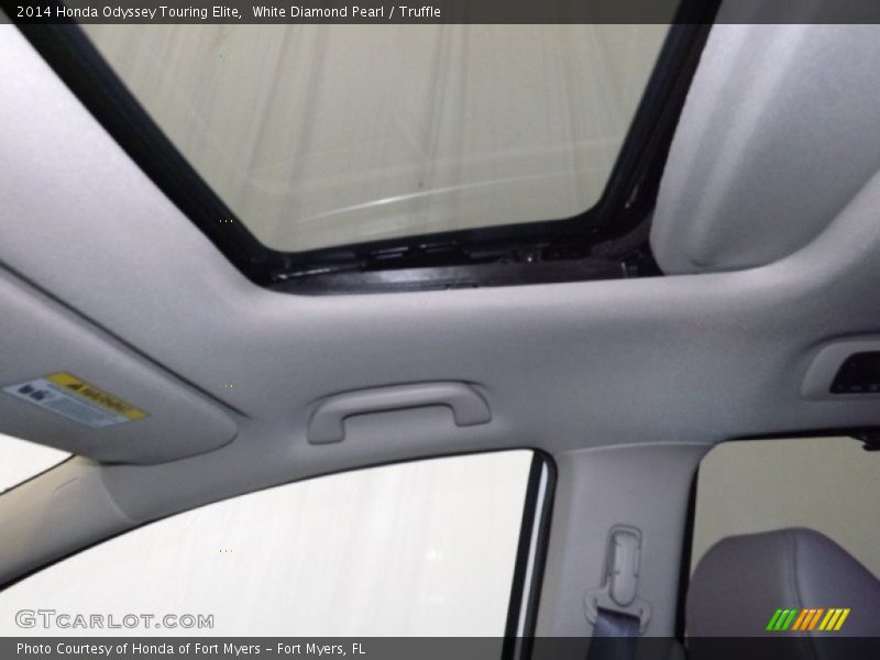 White Diamond Pearl / Truffle 2014 Honda Odyssey Touring Elite