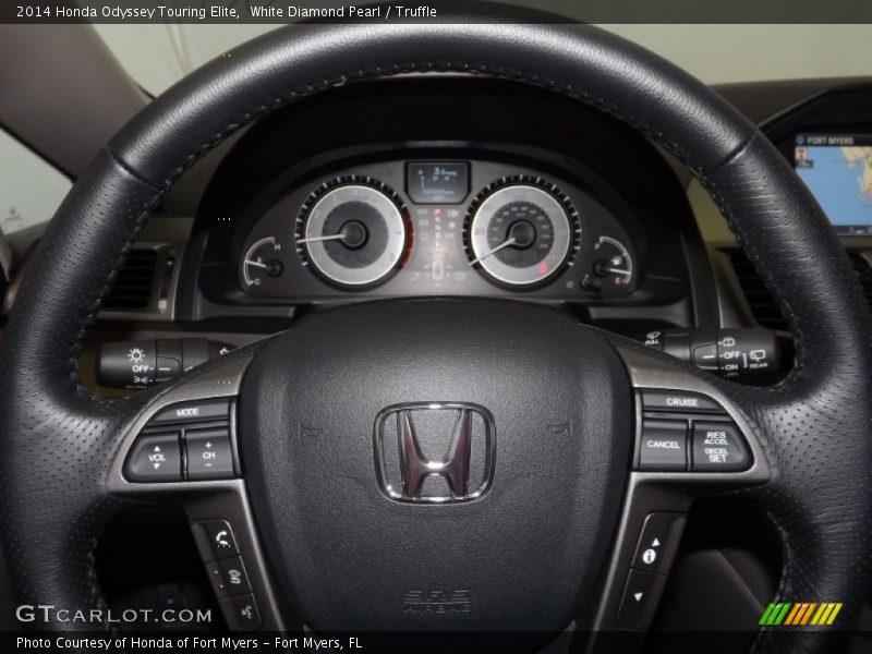 White Diamond Pearl / Truffle 2014 Honda Odyssey Touring Elite