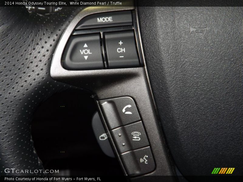 White Diamond Pearl / Truffle 2014 Honda Odyssey Touring Elite