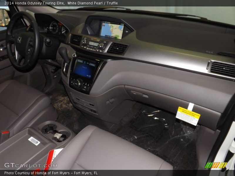 White Diamond Pearl / Truffle 2014 Honda Odyssey Touring Elite