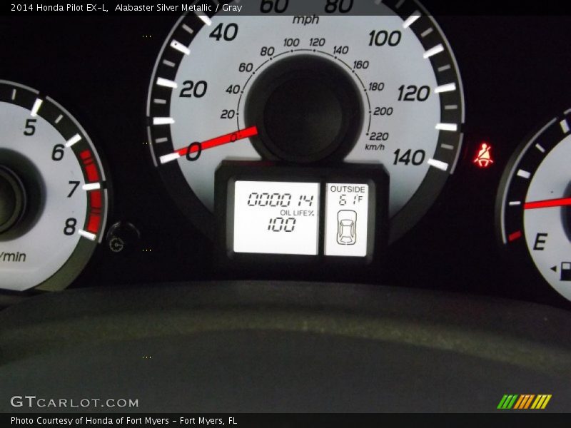 Alabaster Silver Metallic / Gray 2014 Honda Pilot EX-L