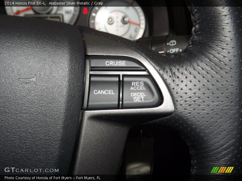Alabaster Silver Metallic / Gray 2014 Honda Pilot EX-L