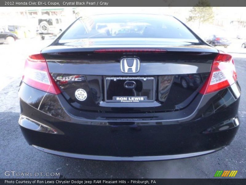 Crystal Black Pearl / Gray 2012 Honda Civic EX-L Coupe