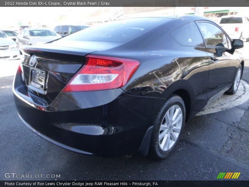 Crystal Black Pearl / Gray 2012 Honda Civic EX-L Coupe