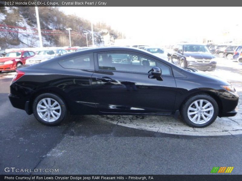 Crystal Black Pearl / Gray 2012 Honda Civic EX-L Coupe