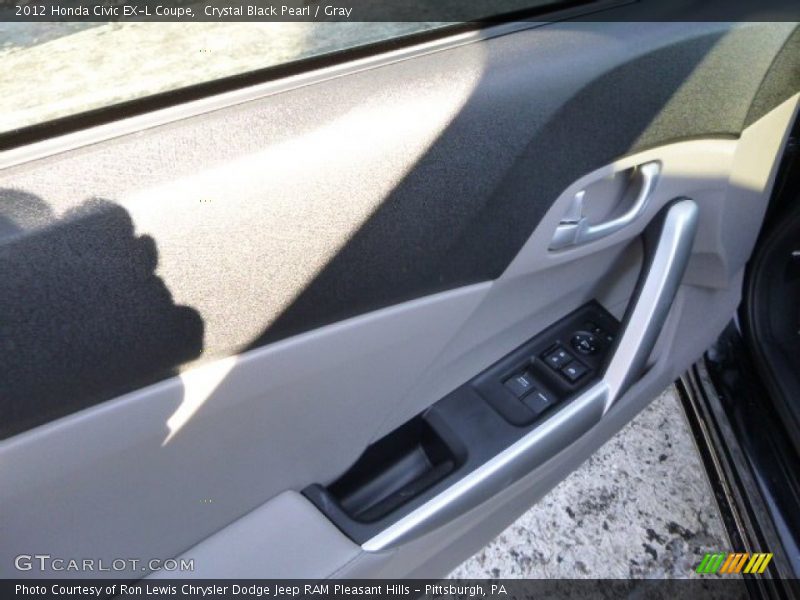 Crystal Black Pearl / Gray 2012 Honda Civic EX-L Coupe