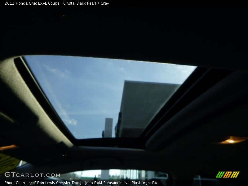 Crystal Black Pearl / Gray 2012 Honda Civic EX-L Coupe