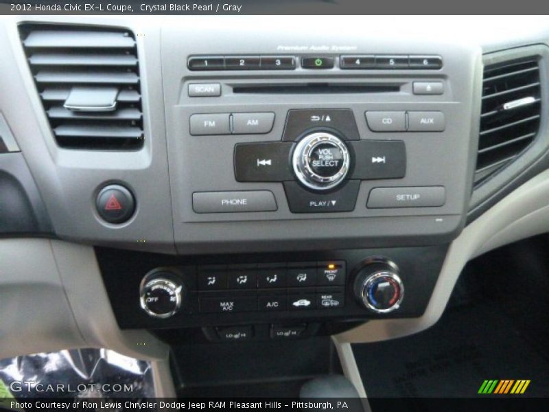 Crystal Black Pearl / Gray 2012 Honda Civic EX-L Coupe
