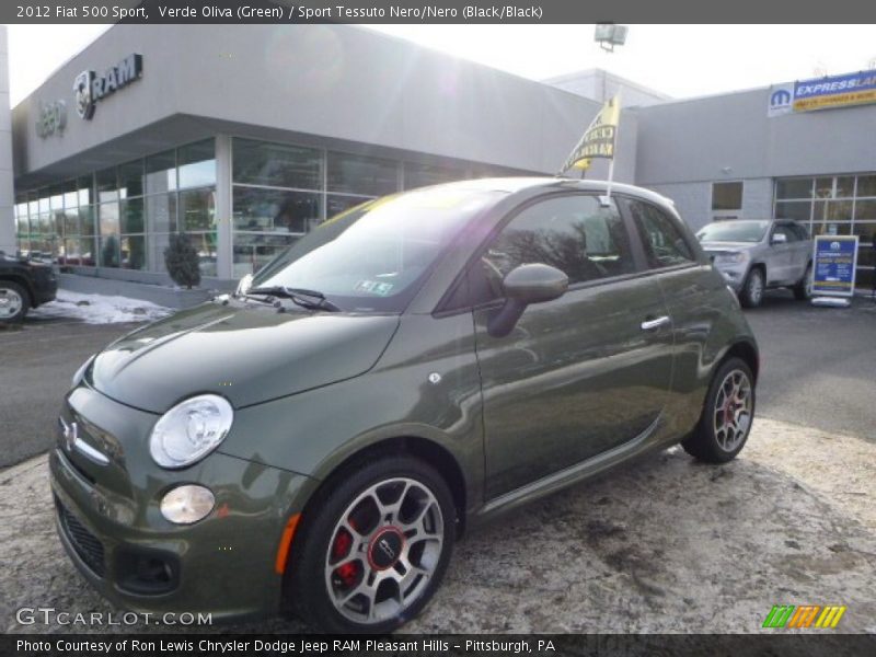 Verde Oliva (Green) / Sport Tessuto Nero/Nero (Black/Black) 2012 Fiat 500 Sport