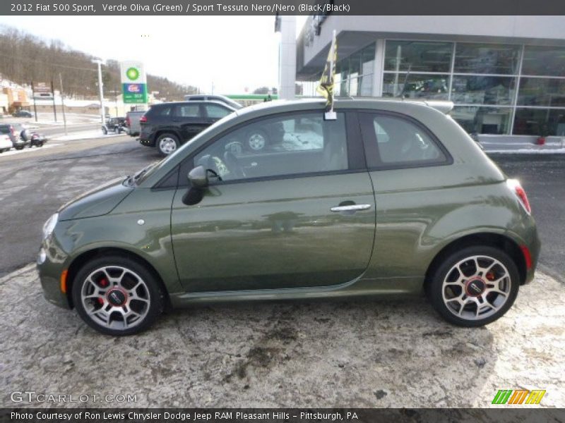 Verde Oliva (Green) / Sport Tessuto Nero/Nero (Black/Black) 2012 Fiat 500 Sport