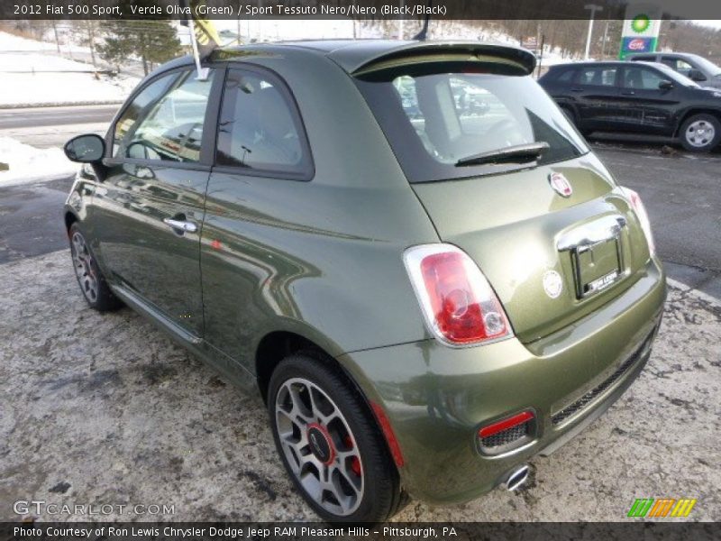 Verde Oliva (Green) / Sport Tessuto Nero/Nero (Black/Black) 2012 Fiat 500 Sport