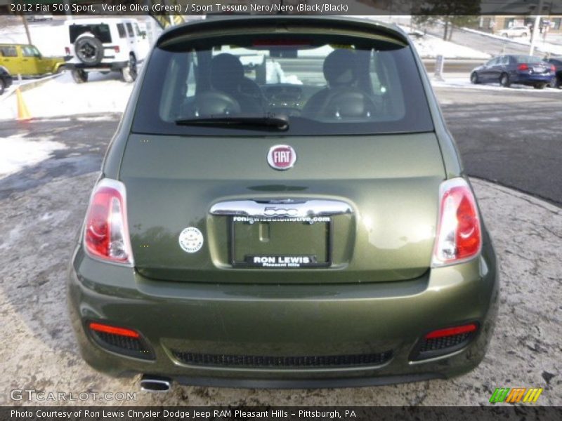 Verde Oliva (Green) / Sport Tessuto Nero/Nero (Black/Black) 2012 Fiat 500 Sport