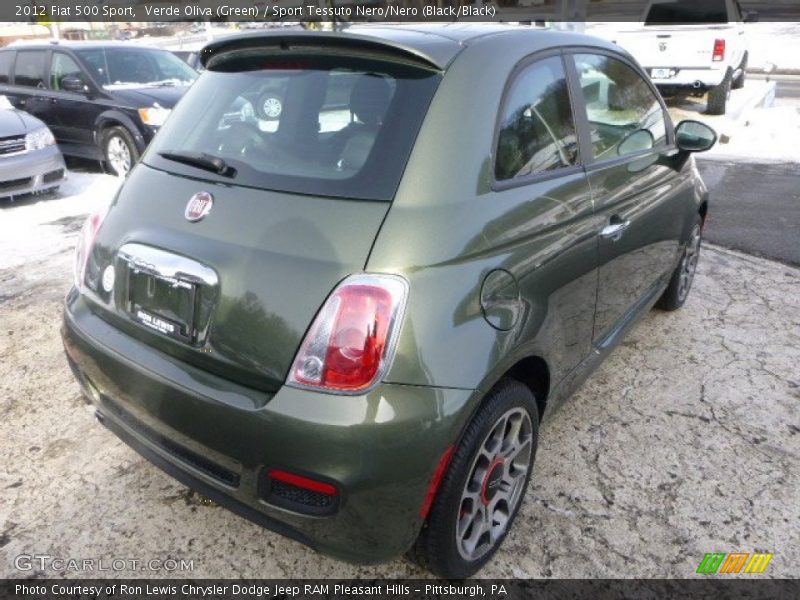 Verde Oliva (Green) / Sport Tessuto Nero/Nero (Black/Black) 2012 Fiat 500 Sport