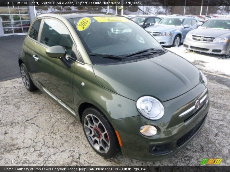 Verde Oliva (Green) / Sport Tessuto Nero/Nero (Black/Black) 2012 Fiat 500 Sport